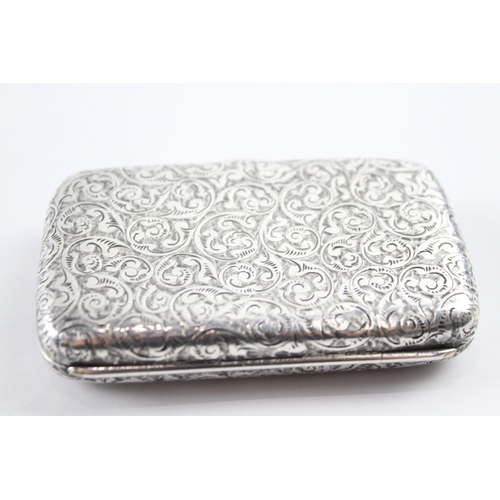 364 - Antique Victorian 1887 Birmingham Sterling Silver Slim Cigarette Case (45g)