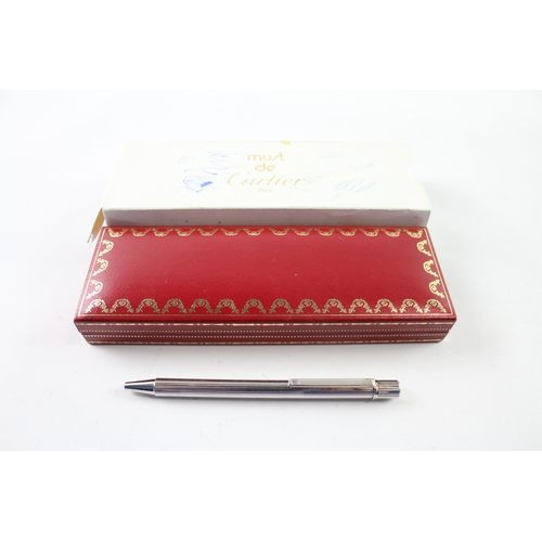 445 - Must De Cartier Polished Steel Ballpoint Pen / Biro WRITING Original Box 098382