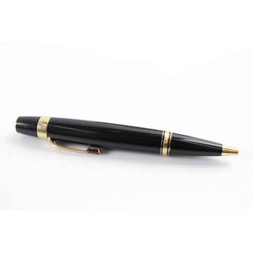 458 - Montblanc Boheme Black Ballpoint Pen / Biro WRITING Gold Plated Banding