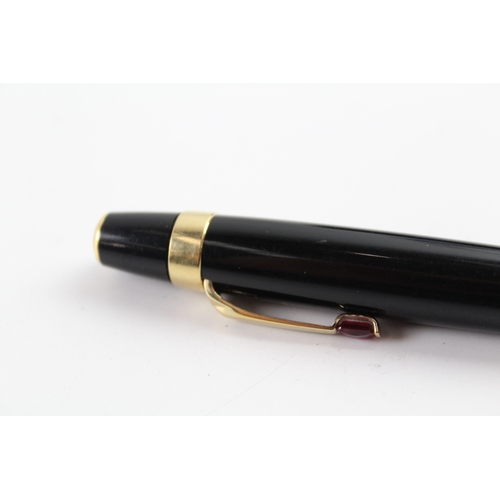 458 - Montblanc Boheme Black Ballpoint Pen / Biro WRITING Gold Plated Banding