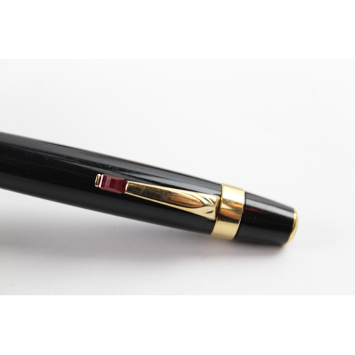 458 - Montblanc Boheme Black Ballpoint Pen / Biro WRITING Gold Plated Banding