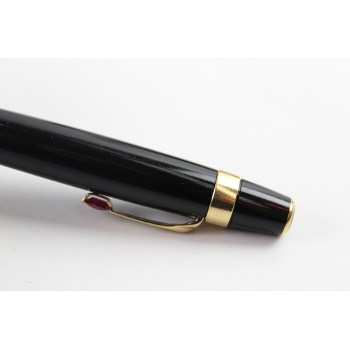 458 - Montblanc Boheme Black Ballpoint Pen / Biro WRITING Gold Plated Banding