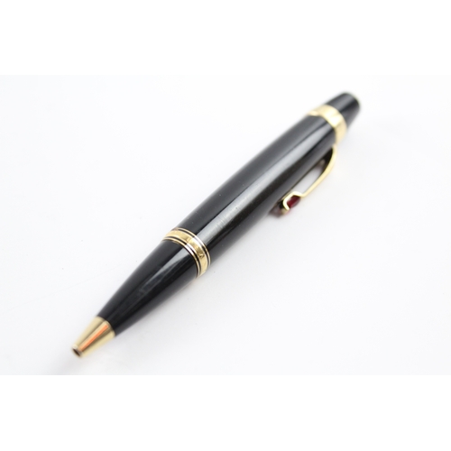 458 - Montblanc Boheme Black Ballpoint Pen / Biro WRITING Gold Plated Banding