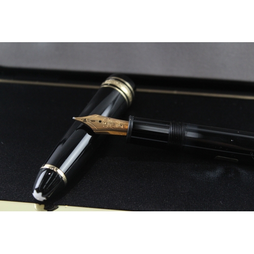 460 - Vintage Montblanc Meisterstuck No.146 Black Fountain Pen w/ 14ct Nib WRITING