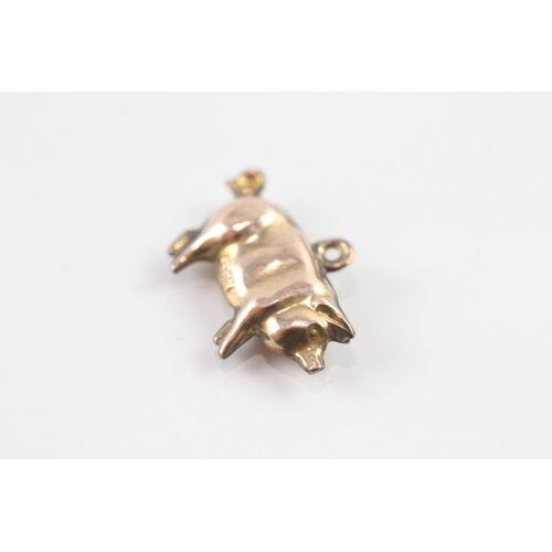 129 - 9ct gold vintage lucky pig charm