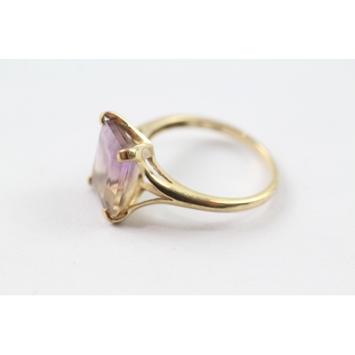 136 - 9ct gold ametrine dress ring, claw set Size O