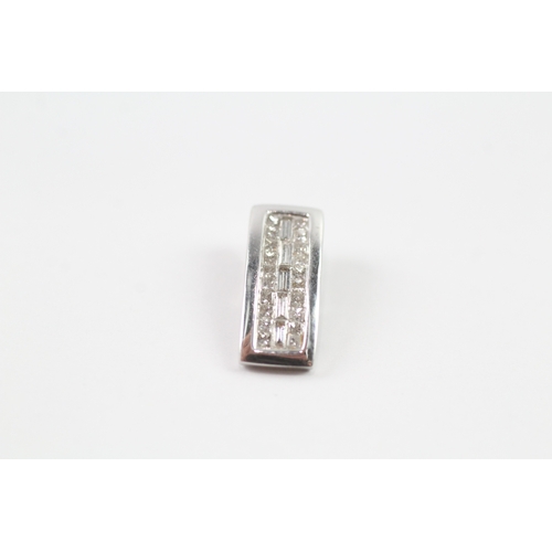 154 - 18ct white gold pair of pendants inc. ruby and diamonds