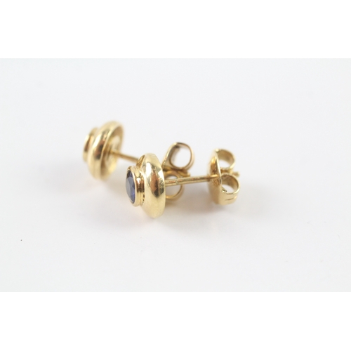 175 - 18ct gold sapphire stud earrings