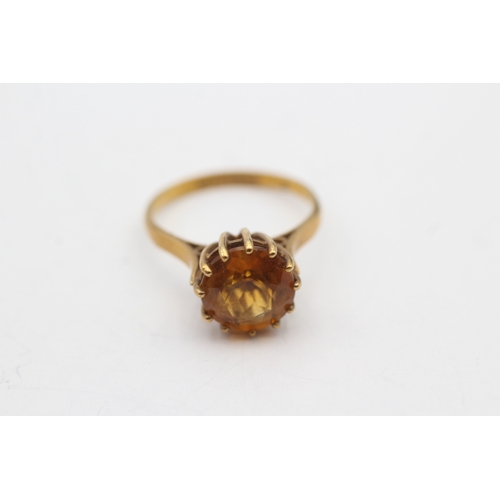 34 - 9ct gold vintage citrine dress ring (2.9g) Size P