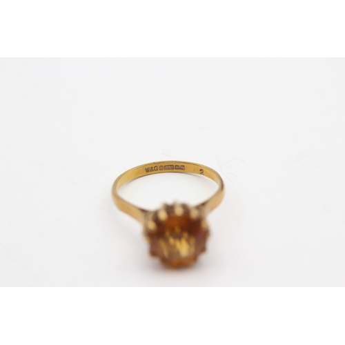 34 - 9ct gold vintage citrine dress ring (2.9g) Size P