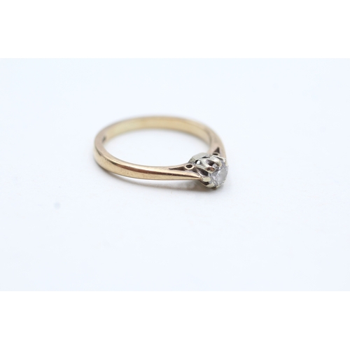 60 - 9ct gold diamond solitaire ring (1.8g) Size I 1/2