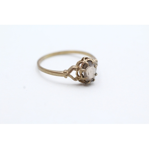 9 - 9ct gold vintage smokey quartz dress ring (1.4g) Size P