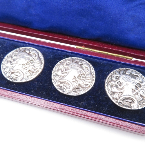 334 - Collection of Silver Buttons in Box