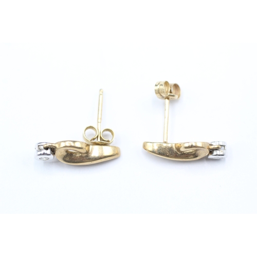 104 - 9ct gold and diamond stud earrings (1.5g)