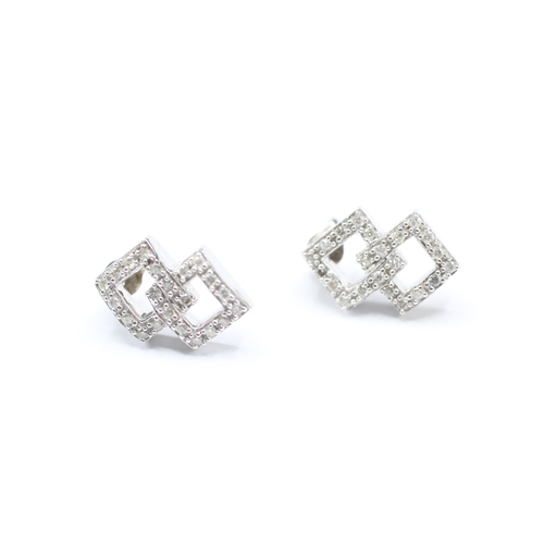 130 - 9ct gold and diamond stud earrings (2.9g)