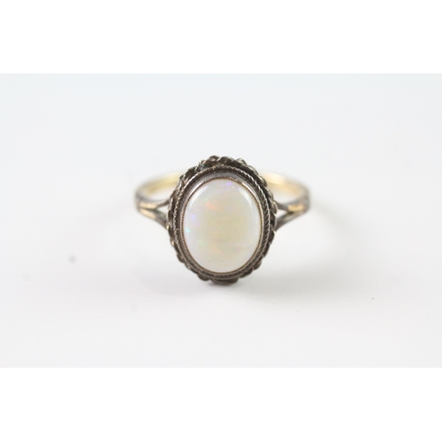 14 - 9ct gold vintage cabochon cut opal dress ring (2.4g) Size M