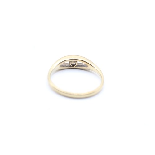 151 - 9ct gold single diamond ring (1.8g) Size N