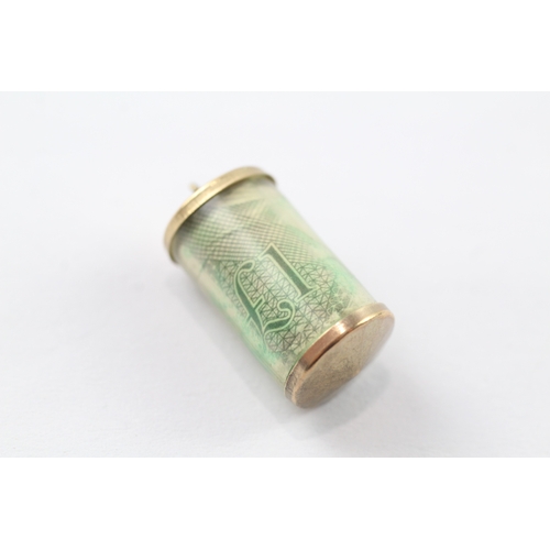 166 - 9ct gold emergency money charm (3.1g)