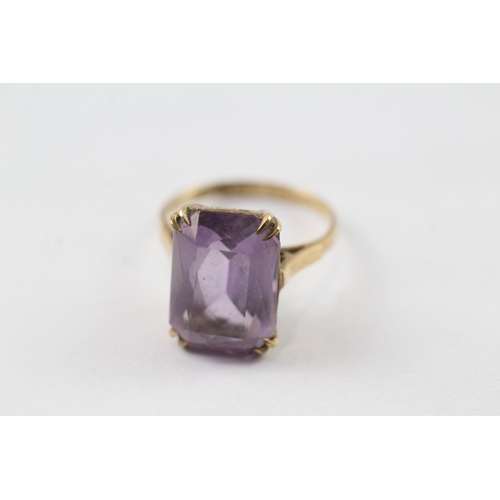 169 - 9ct gold amethyst cocktail ring (3.6g) Size M