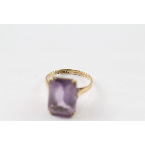 169 - 9ct gold amethyst cocktail ring (3.6g) Size M