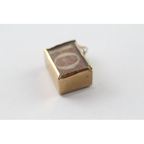 222 - 9ct gold emergency money charm (2.4g)