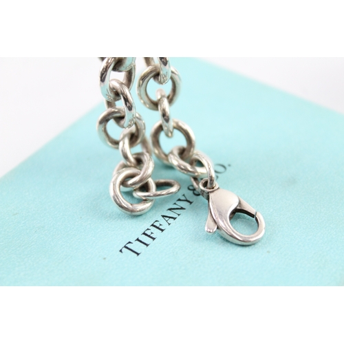 251 - Tiffany & Co Sterling Silver Belcher Link Necklace w/ Heart Pendant & Box 71g