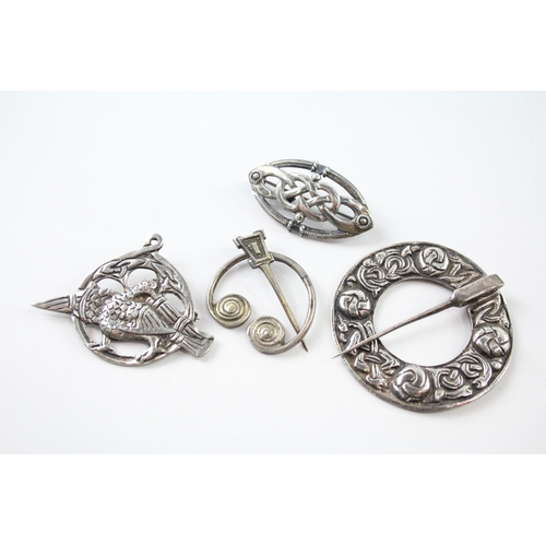 284 - Collection of Sterling Silver Scottish Brooches inc. Penannular x 4 36g