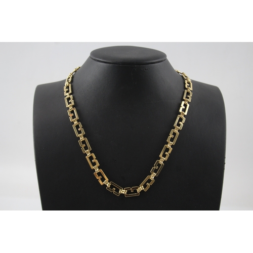 292 - Givenchy Gold Tone Logo Panel Necklace 26g