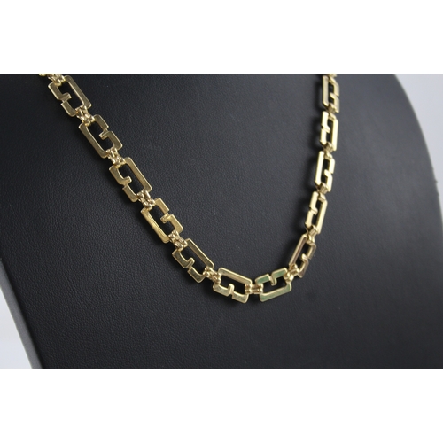 292 - Givenchy Gold Tone Logo Panel Necklace 26g