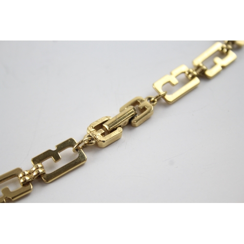 292 - Givenchy Gold Tone Logo Panel Necklace 26g