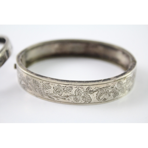 294 - Collection of Sterling Silver Victorian Bangles inc. Tennis, Etched x 2 23g