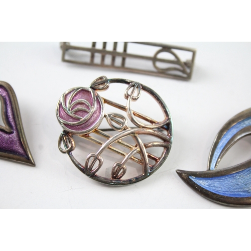 295 - Collection of Sterling Silver Celtic Jewellery inc. Malcolm Gray, Enamel x 4 36g