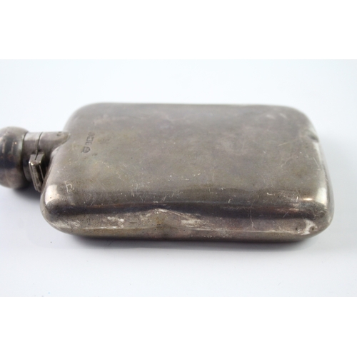 317 - Vintage Hallmarked 1930 Birmingham Sterling Silver Gents Plain Hip Flask (166g)