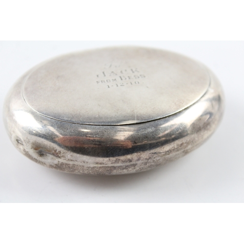 324 - Antique Edwardian 1907 Birmingham Sterling Silver Sqeeze Action Snuff Box (72g)