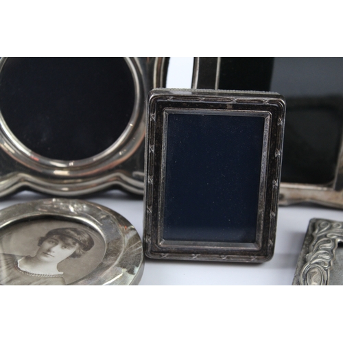 331 - 6 x Antique / Vintage .925 Sterling Silver Small Photograph Frames (295g)