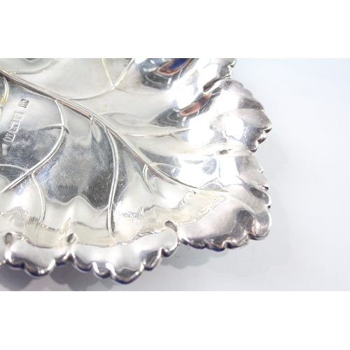 351 - Vintage Hallmarked 1986 Birmingham Sterling Silver Leaf Form Trinket Dish 79g