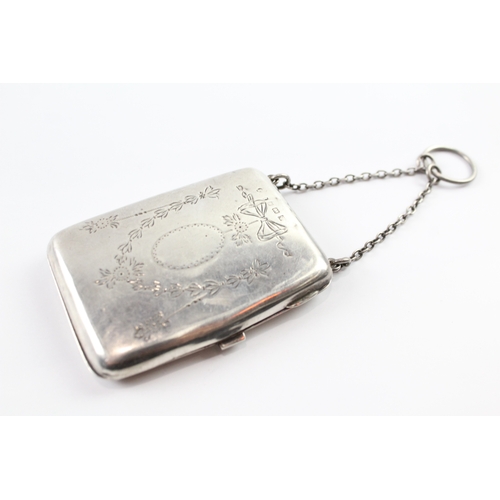 368 - Antique Hallmarked 1915 Birmingham Sterling Silver Ladies Purse / Case (74g)