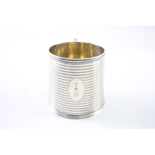 370 - Antique Hallmarked 1923 Birmingham Sterling Silver Barrel Christening Cup 121g