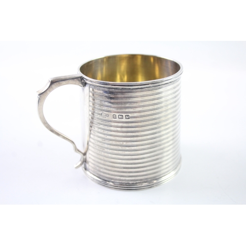 370 - Antique Hallmarked 1923 Birmingham Sterling Silver Barrel Christening Cup 121g