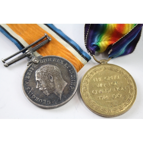 380 - WW1 Medal Pair 5854 Pte J. Macintosh A&SH x 2