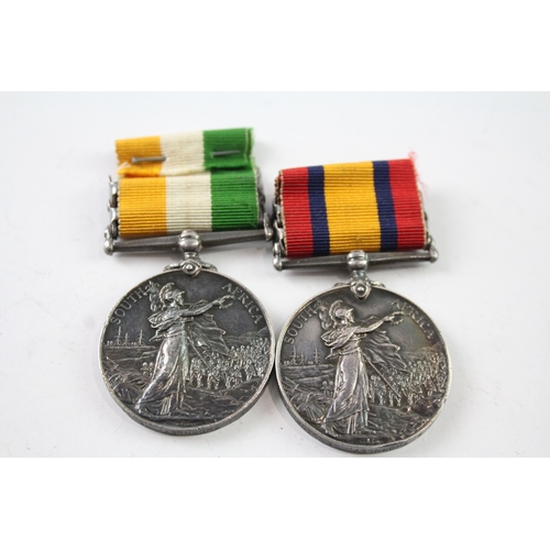 382 - Boer War QSA-KSA Medal Pair 5851 Pte J. Thornley E. Lancs Regt x 2