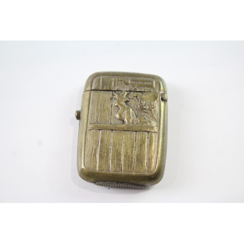 385 - Antique Novelty Brass Vesta Case