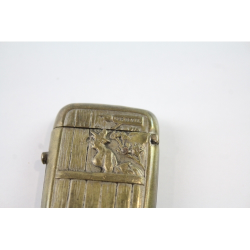 385 - Antique Novelty Brass Vesta Case