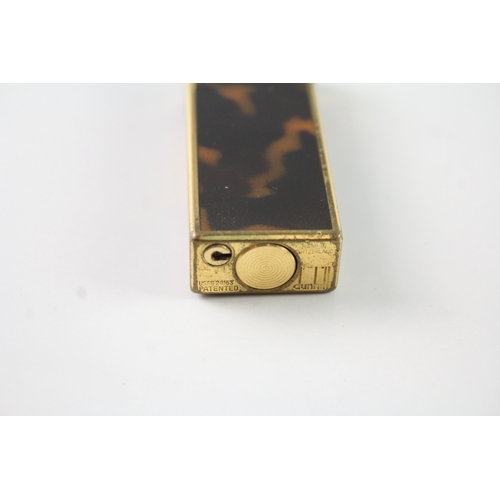 386 - Boxed Dunhill Gold Plated Lighter Tortoise Pattern Untested