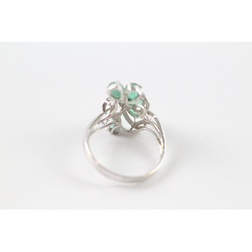 41 - 14ct gold emerald & diamond dress ring (2.7g) Size N