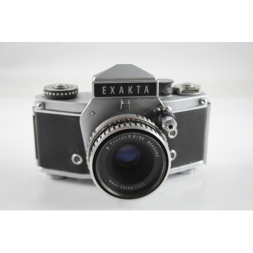 413 - Manual SLR Exakta VX 1000 w/ Carl Zeiss Tessar 50mm F/2.8 Manual Camera Lens