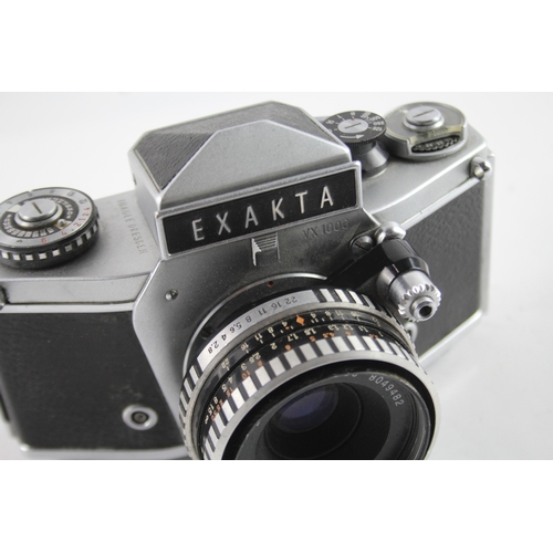 413 - Manual SLR Exakta VX 1000 w/ Carl Zeiss Tessar 50mm F/2.8 Manual Camera Lens