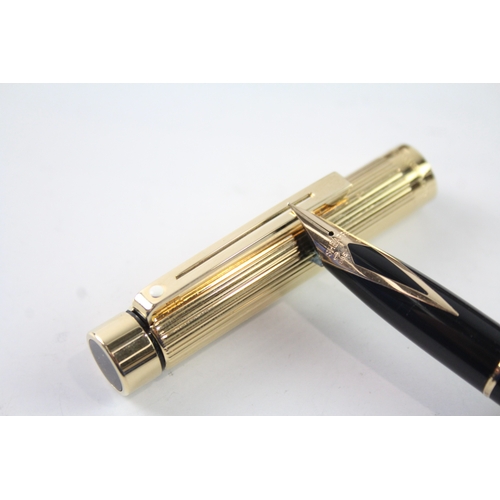 445 - Vintage Sheaffer Targa Gold Plated Fountain Pen w/ 14ct Gold Nib WRITING Boxed