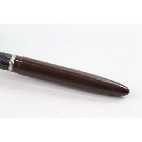 446 - Vintage Sheaffer Balance Brown Fountain Pen w/ 14ct Gold Nib WRITING