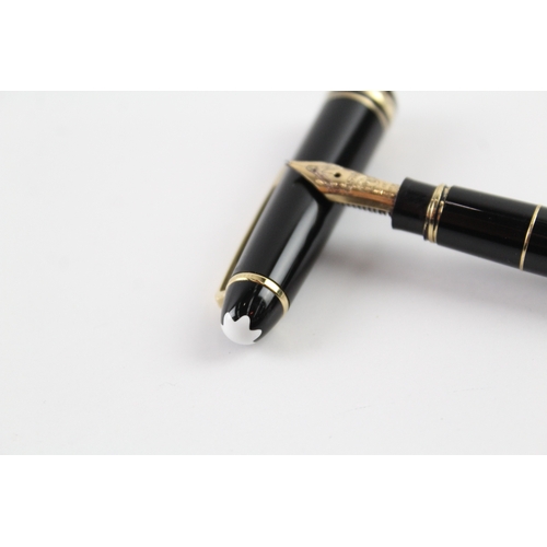 447 - Montblanc Meisterstuck Black Ladies Fountain Pen w/ 14ct Gold Nib WRITING